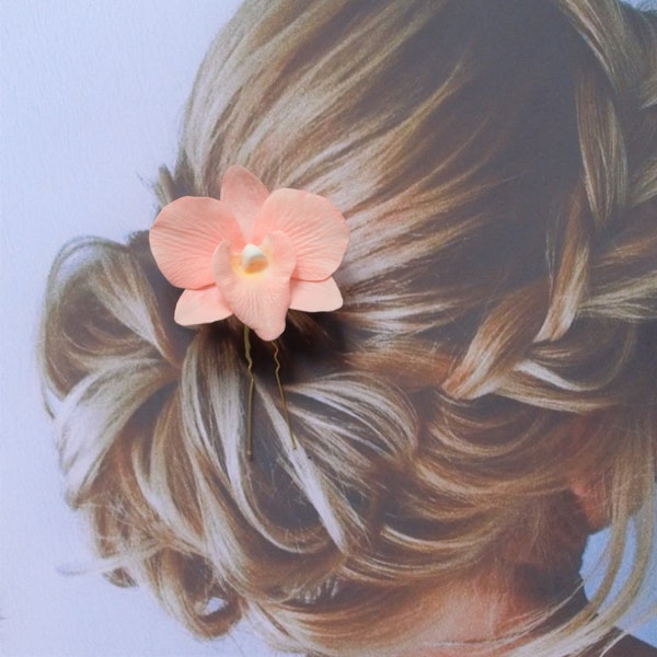 Orchid  Wedding hairpin. Flower Brid Hair Clip