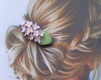 Lilac bridal hair pins . Floral wedding hair piece