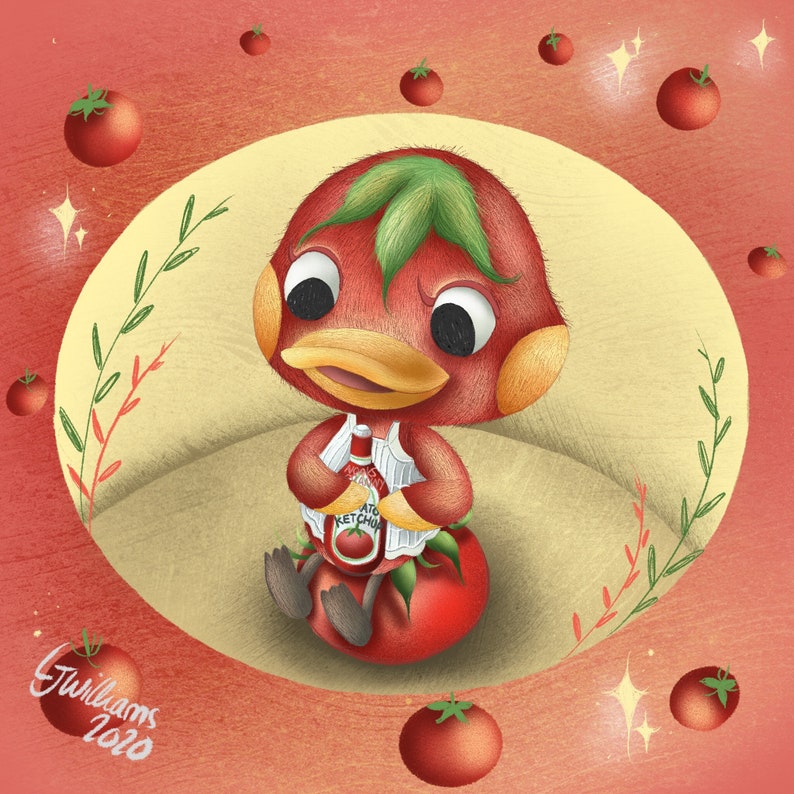 Animal Crossing Ketchup Illustration Print Etsy