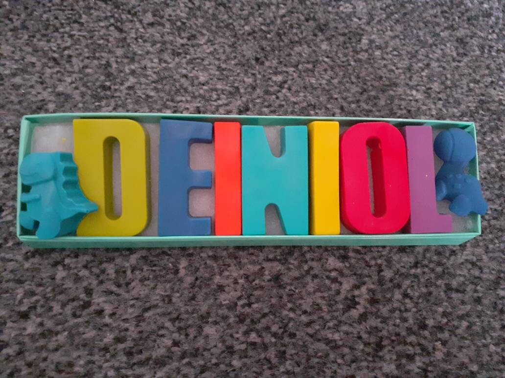 Personalised Crayon Names Gift Boxed With 2 Free Shapes Etsy UK