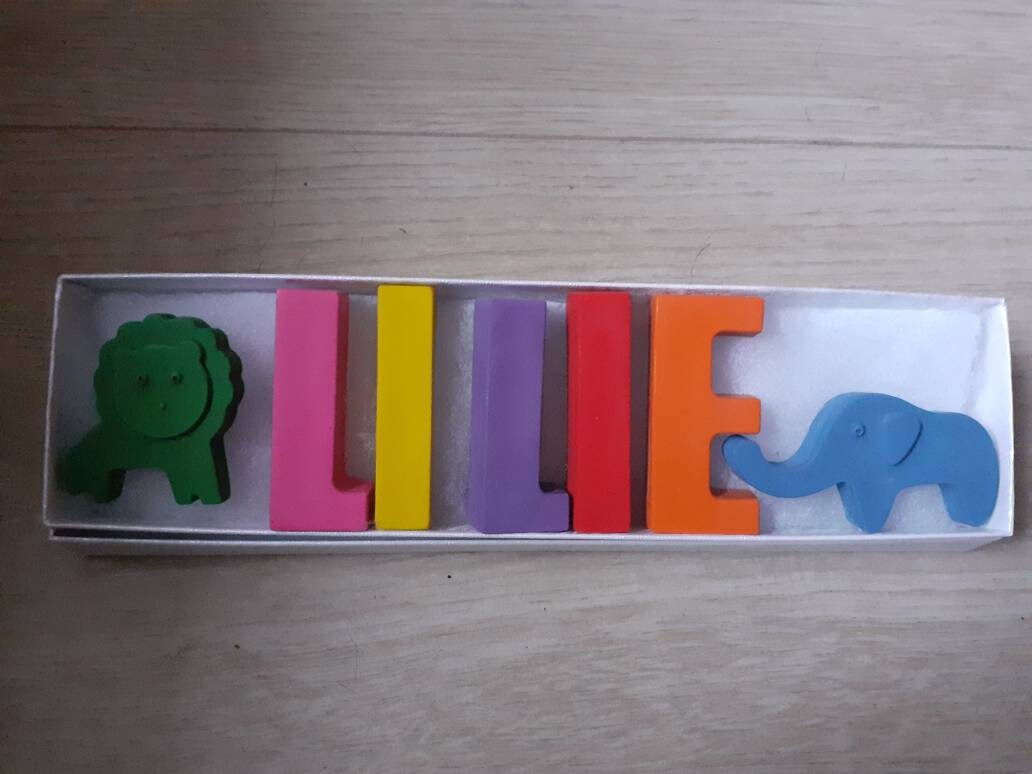 Personalised Crayon Names Gift Boxed With 2 Free Shapes Etsy UK