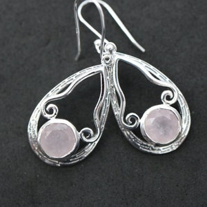 Rose Quartz  Earrings | 925 Sterling Silver
