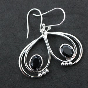 Black Onyx Earrings | 925 Sterling Silver