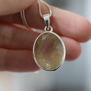 Rutile Quartz Pendant 925 Sterling Silver