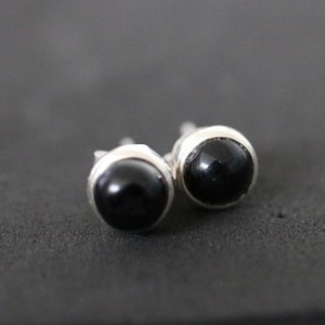 Black Onyx 925 Sterling Silver Stud Earrings
