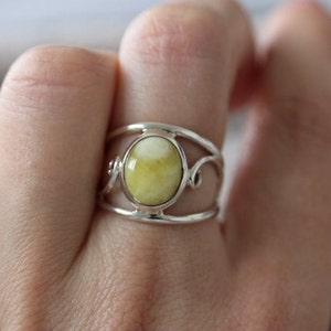 Iona Marble | 925 Silver Ring with Scottish Green Marble