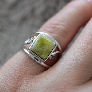 Iona Marble | 925 Silver Ring with Scottish Green Marble