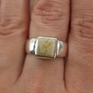 Iona Marble | 925 Silver Ring with Scottish Green Marble