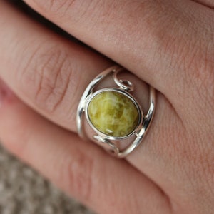 Iona Marble | 925 Silver Ring with Scottish Green Marble
