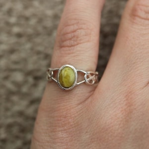 Iona Marble | 925 Silver Ring with Scottish Green Marble