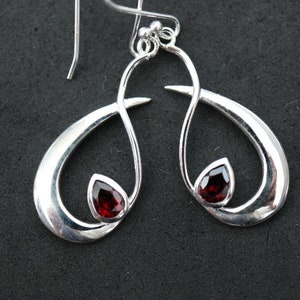 Garnet Earrings | 925 Sterling Silver