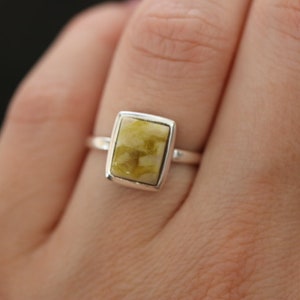 Iona Marble | 925 Silver Ring with Scottish Green Marble