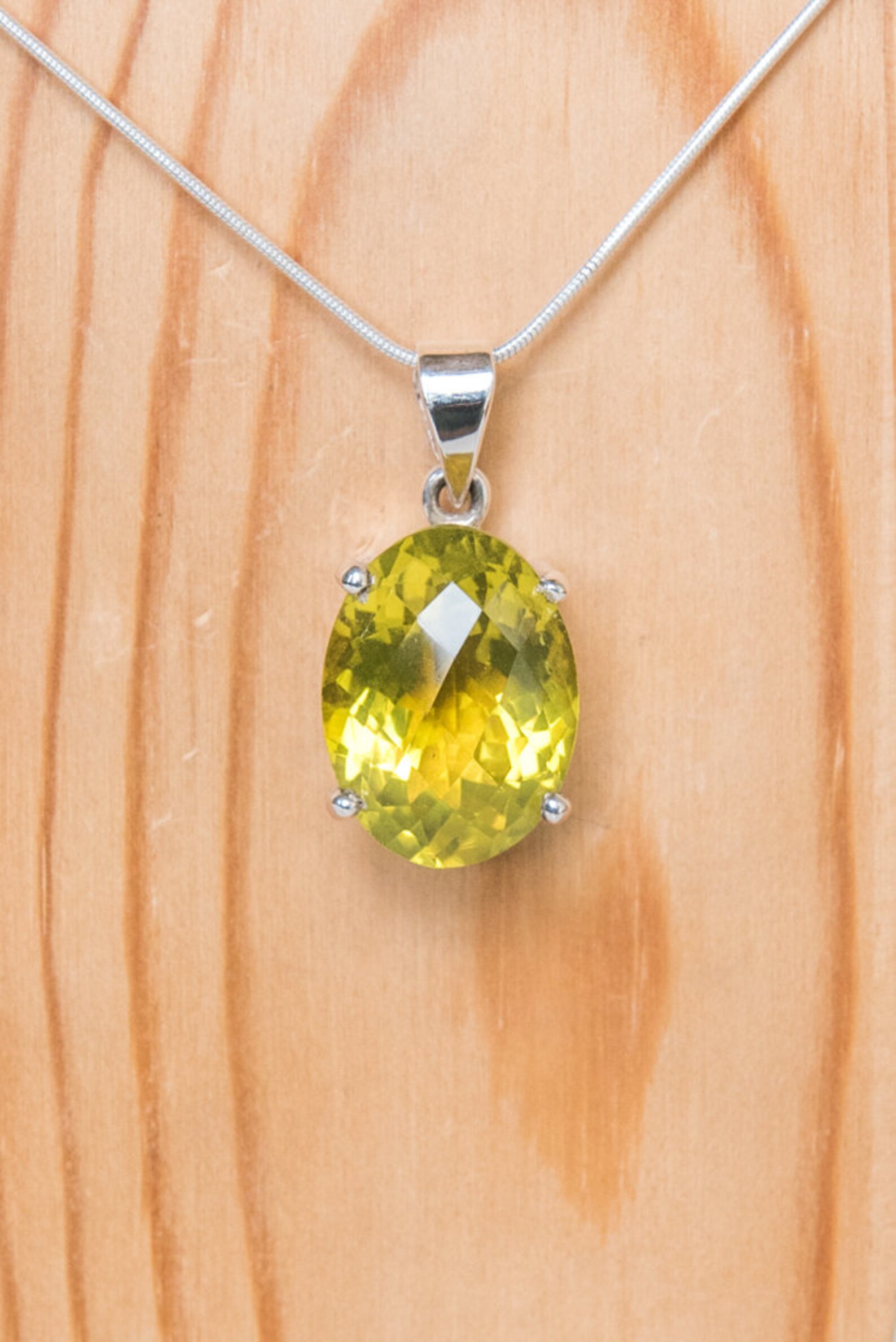 Lemon Quartz Pendant 925 Sterling Silver Etsy
