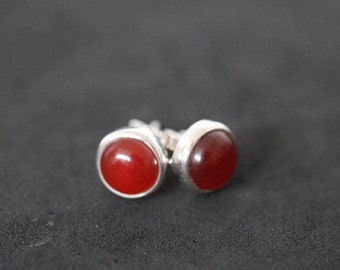 Carnelian 925 Sterling Silver Stud Earrings