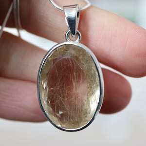 Rutile Quartz Pendant 925 Sterling Silver