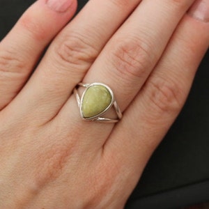 Iona Marble | 925 Silver Ring with Scottish Green Marble