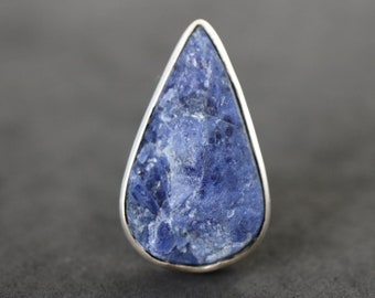 Anillo ajustable sodalita / plata de ley 925