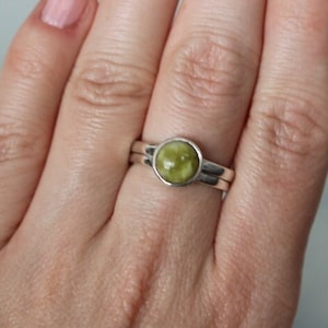 Iona Marble | 925 Silver Ring with Scottish Green Marble - US size 9 / UK size S