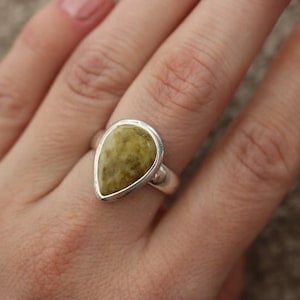 Iona Marble | 925 Silver Ring with Scottish Green Marble