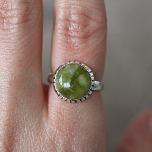 Iona Marble | 925 Silver Ring with Scottish Green Marble