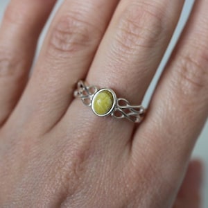 Iona Marble | Scottish Green Marble Ring 925 Sterling Silver