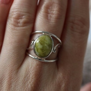 Iona Marble | 925 Silver Ring with Scottish Green Marble