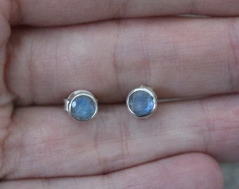 Labradorite 925 Sterling Silver Stud Earrings
