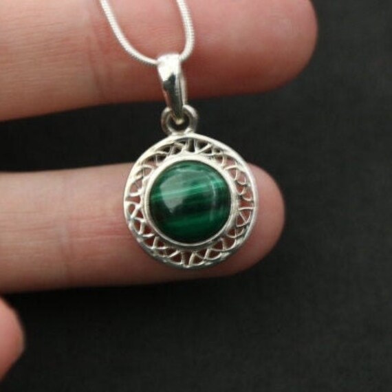 Malachite Pendant | 925 Sterling Silver