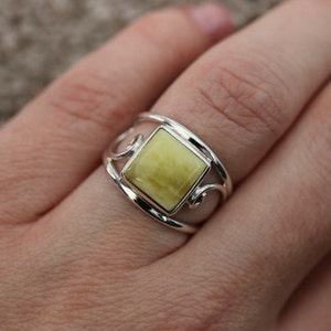 Iona Marble | 925 Silver Ring with Scottish Green Marble