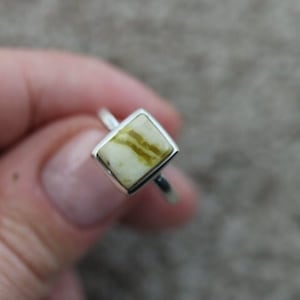 Iona Marble | 925 Silver Ring with Scottish Green Marble