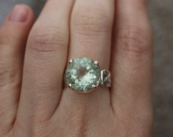 Prasiolite | Green Amethyst Ring | 925 Sterling Silver