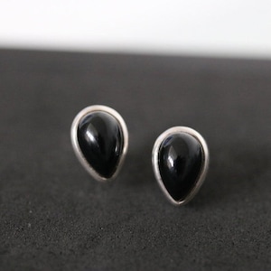 Black Onyx 925 Sterling Silver Stud Earrings