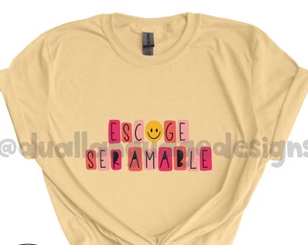 Ser amable | Spanish shirt | bilingual teacher | be kind cotton tee | gift | maestra t-shirt | teacher appreciation | dual language