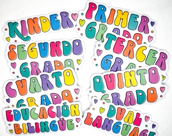 Elementary Teacher sticker | spanish profe | retro vinyl | spanish sayings | laptop decal | water bottle | calcomania | kínder teacher