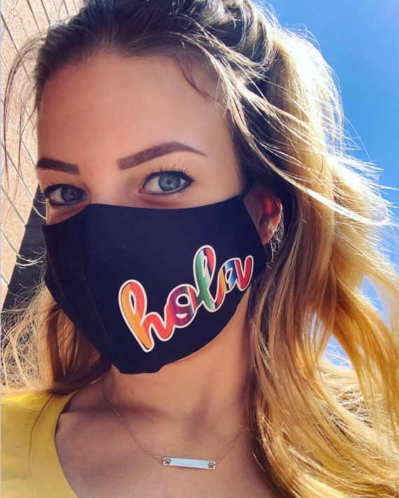 Hola Face Mask Adjustable Mask Mascarilla Spanish Etsy
