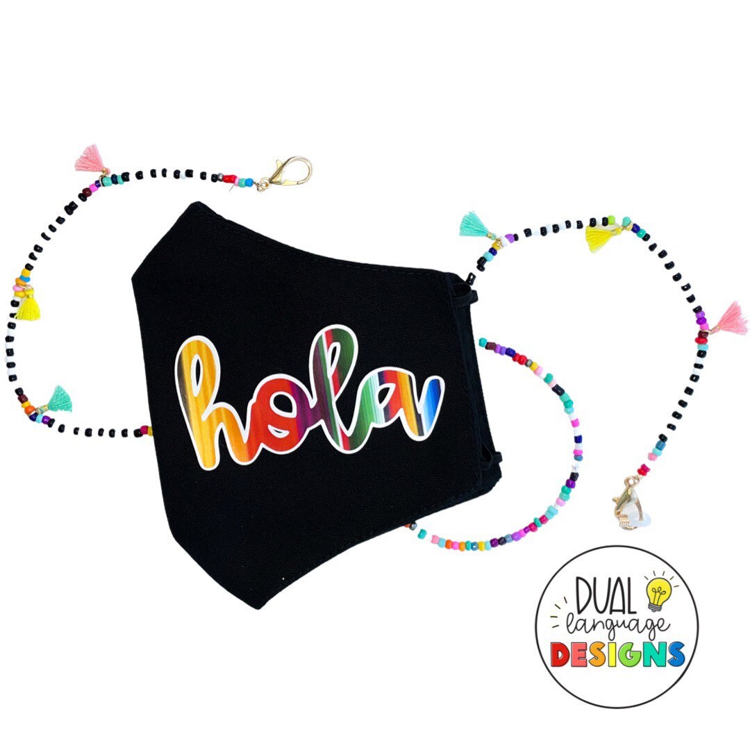 Hola Face Mask Adjustable Mask Mascarilla Spanish Etsy