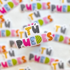 Tu puedes | Motivational Vinyl Sticker | dual language | Positive Vinyl Sticker | Bilingual Teacher | Spanish Teacher Gifts | Education