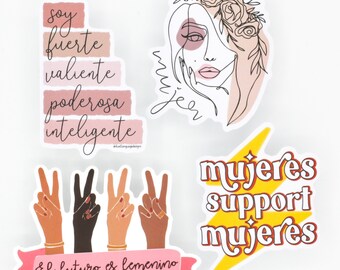 Women empowerment Spanish Vinyl Sticker pack | bilingual teacher gift | laptop decal | inclusive | diversity | Hispanic | feminine