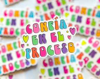 Trust the Process Vinyl Sticker  | Motivational Sticker | Bilingual | Spanish Teacher Gifts | Retro Educational Stickers | Positive Quote