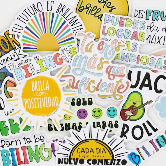 Buy Spanish Vinyl Stickers Bilingual Stickers Teacher Spanish Class Decals  Water Bottle Decals Laptop Stickers Online in India 