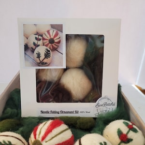 Wool Ornament Felting Kit/Needle Felting Kit/DIY Christmas Decor/Tree Ornament
