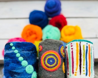 Wool Can Cozy Needle Felting Kit: DIY Soda Pop Cozy