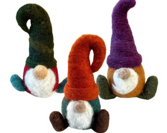 Gnome Needle Felting Kit (Set of 3)- Beginner Felting Craft