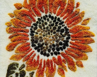 Sunflower Needle Felting Painting Kit- Beginner Wool Felting Kit- Felted Picture Kit