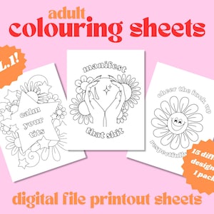 Hojas para colorear de palabrotas para adultos (archivo digital) - Páginas divertidas para colorear con palabrotas para adultos - Imprimible divertido para colorear - Actividad de autocuidado