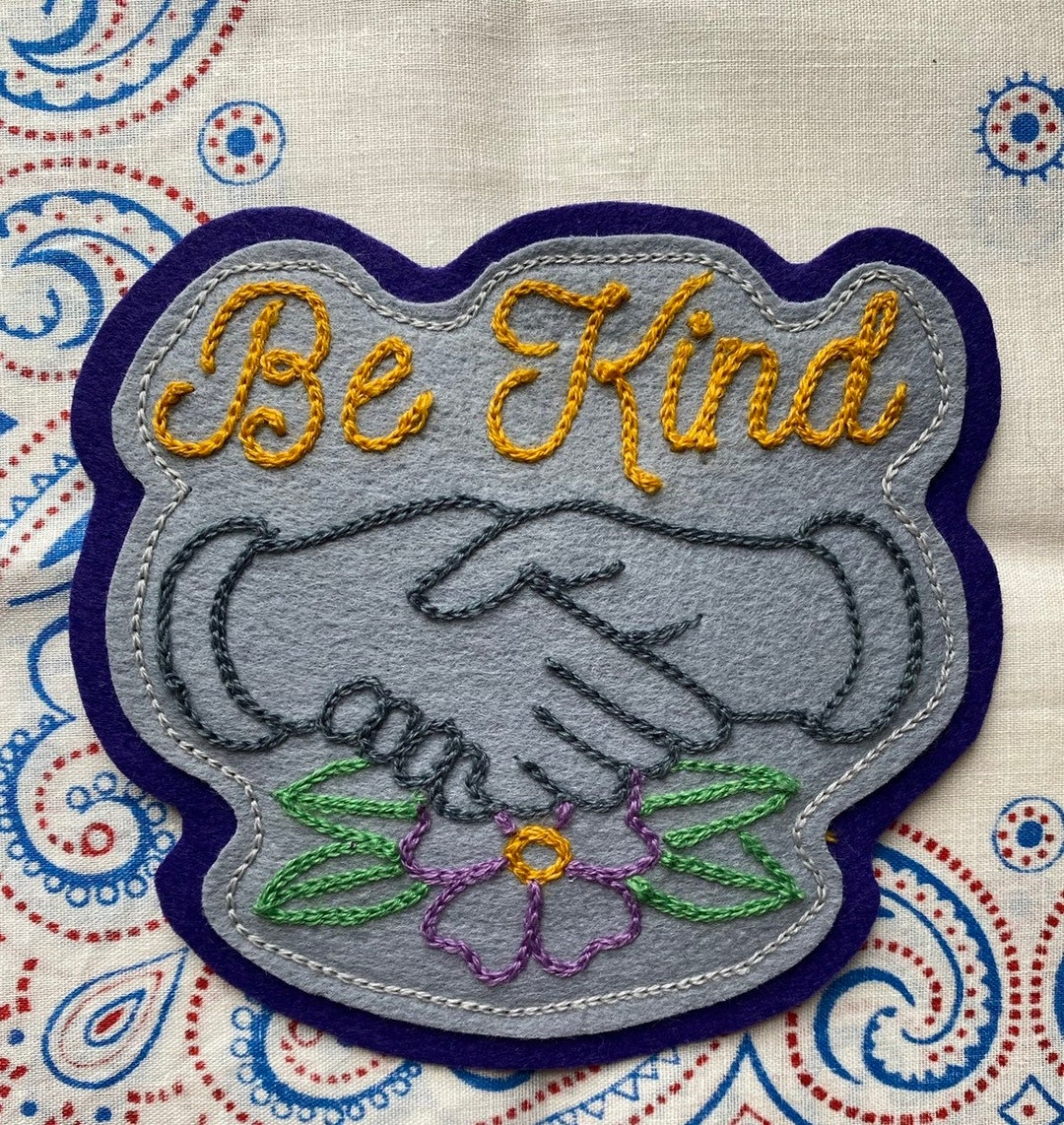 Be Kind Chainstitch Embroidered Patch From the “work Hard” Series - Etsy