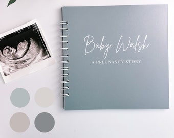 Pregnancy Journal / Modern Square Personalized Planner for Tracking Baby/ 8x8 Book / Gift for First Time Moms