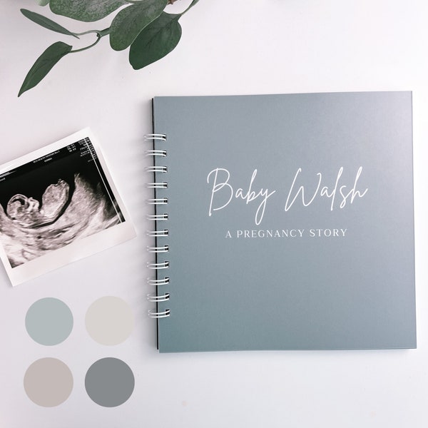 Pregnancy Journal / Modern Square Personalized Planner for Tracking Baby/ 8x8 Book / Gift for First Time Moms