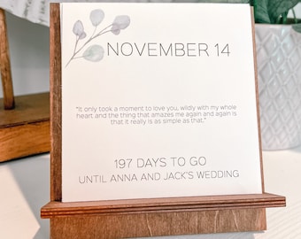 Custom Wedding Countdown Calendar | Custom Engagement Gift | Unique Personalized Engagement Present