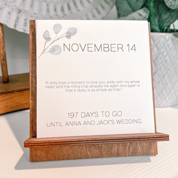 Custom Wedding Countdown Calendar | Custom Engagement Gift | Unique Personalized Engagement Present